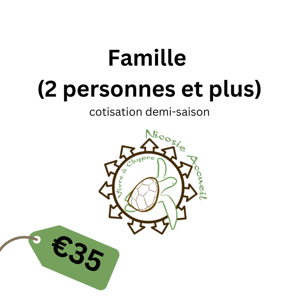 Famille (2 personnes et plus): cotisation demi-saison